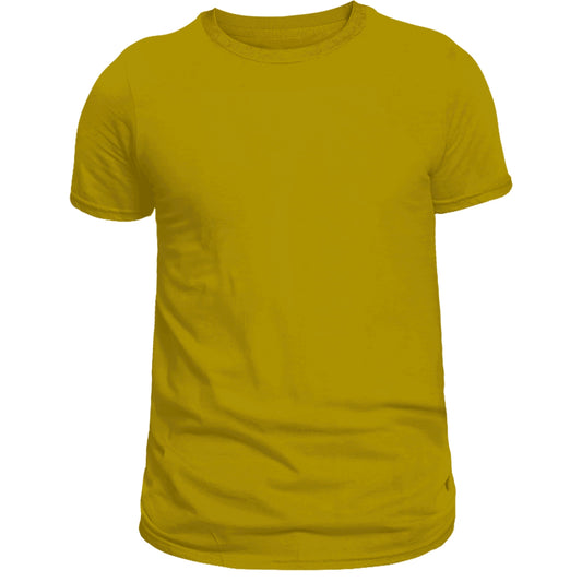 Yellow Round Neck Cotton T-Shirt 180-200 GSM