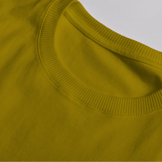 Yellow Round Neck Cotton T-Shirt 180-200 GSM