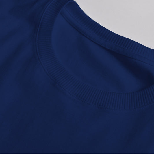 Navy Blue Round Neck Cotton T-Shirt 180-200 GSM