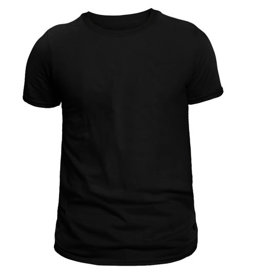 Black Round Neck Cotton T-Shirt 180-200 GSM