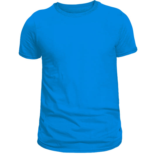 Sky BlueRound Neck Cotton T-Shirt 180-200 GSM