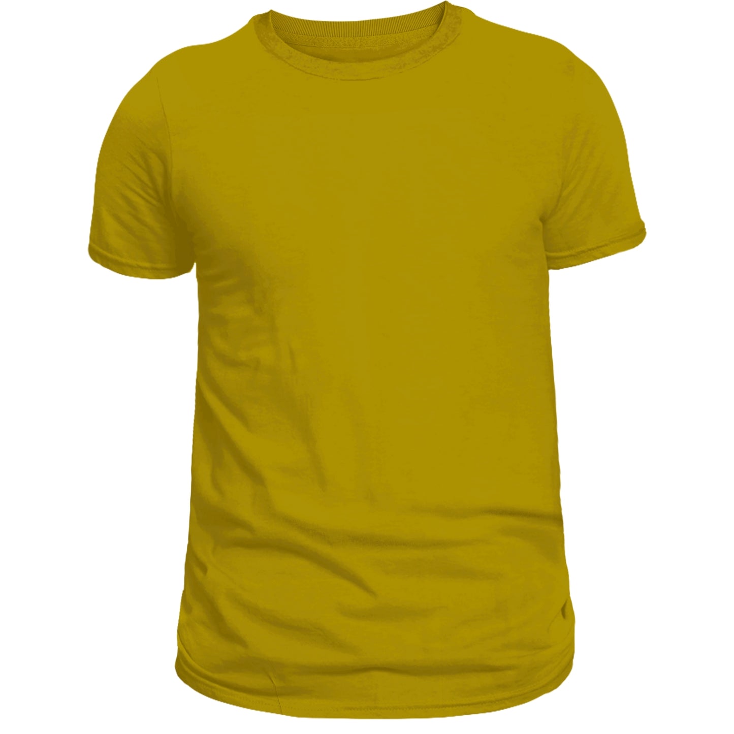 Yellow Round Neck Cotton T-Shirt 180-200 GSM